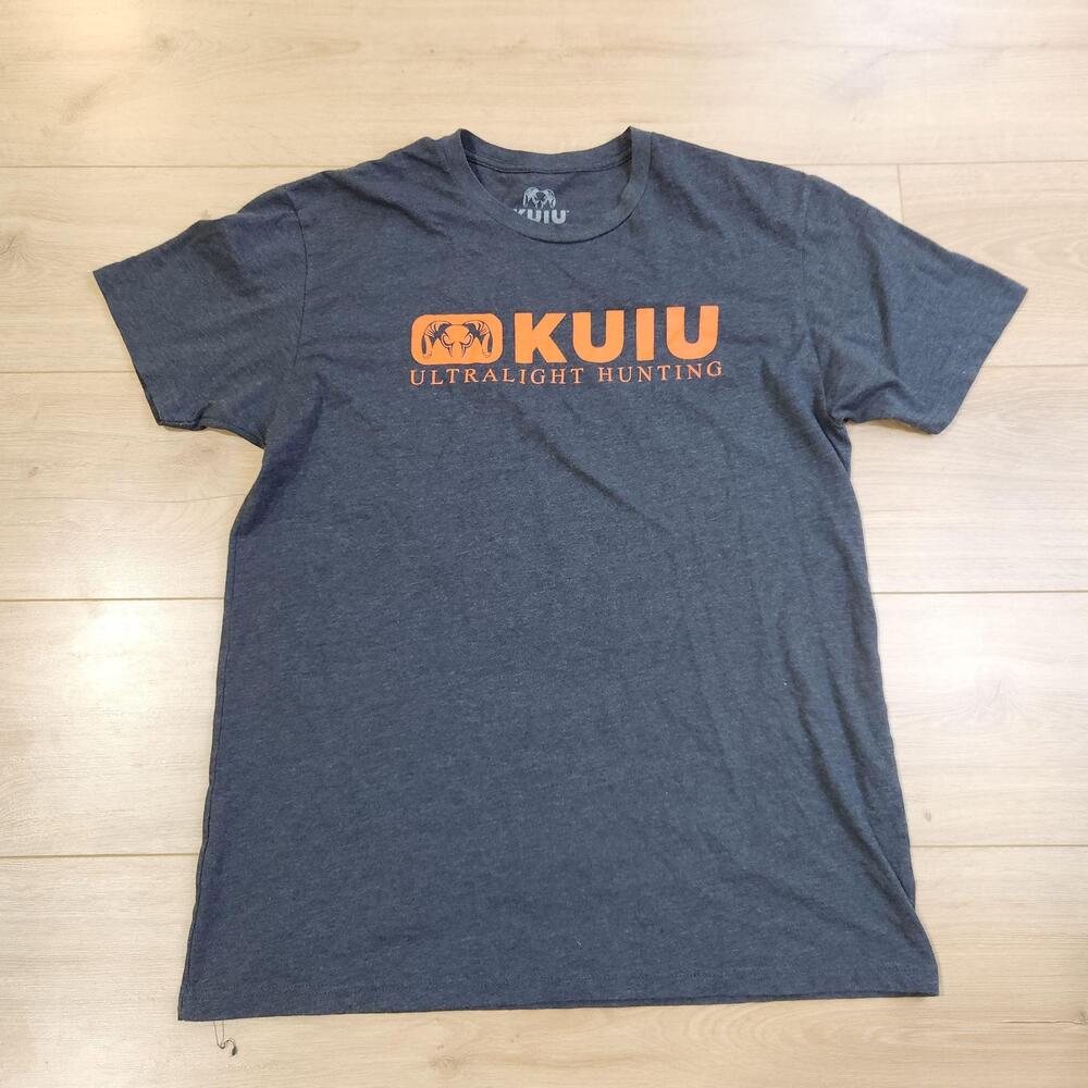 KUIU Shirt Mens Large Gray Ultralight Hunting Logo Graphic Tee Tagless Outdoor